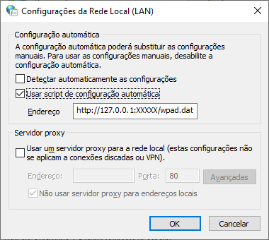 Configuração de proxy do WTM